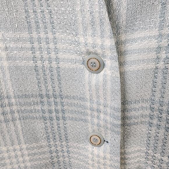 Alfred Dunner Plaid Blazer & Skirt Set Light Blue Size 12 - Picture 11 of 12